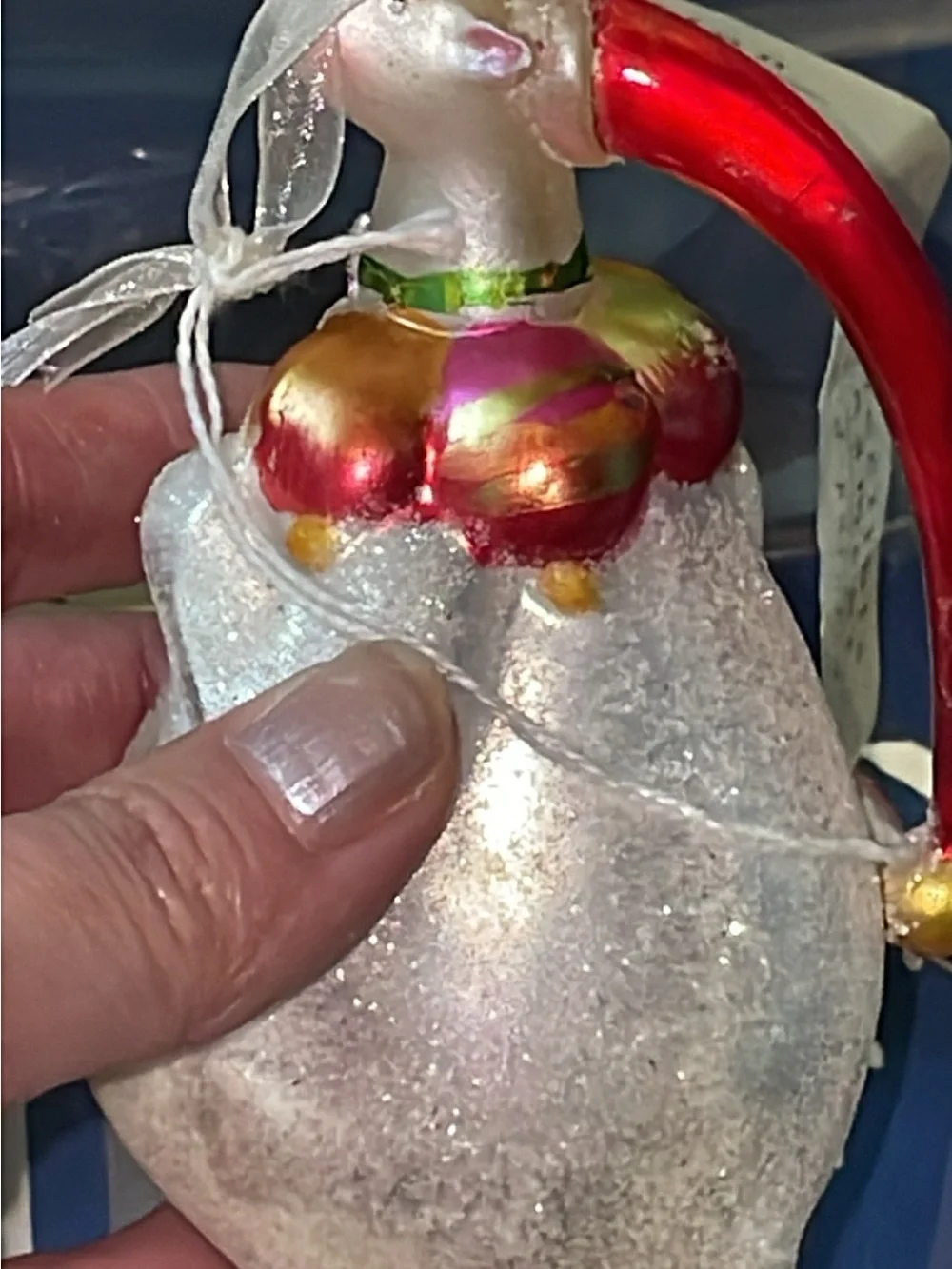 Pier 1 vintage glass old world style Christmas ornaments girl bear poland